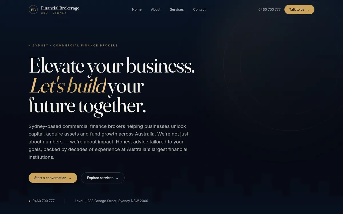 Financial CBD Brokers home page
